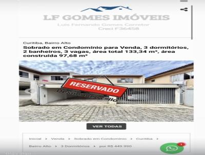 Sobrado em Condom�nio para Venda, em Curitiba, bairro Bairro Alto, 3 dormit�rios, 2 banheiros, 3 vagas